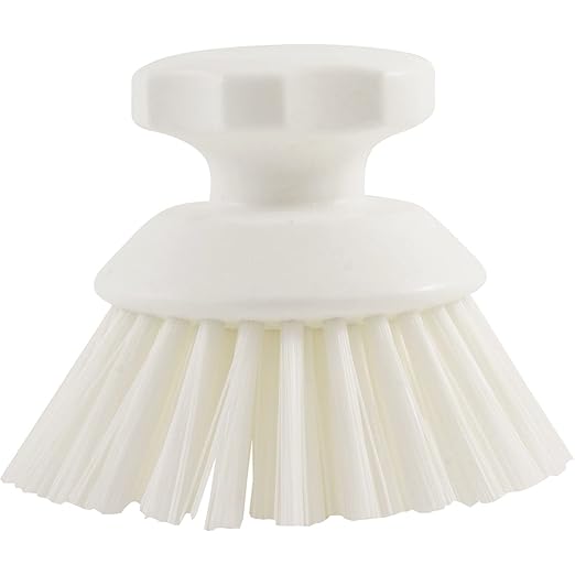 SPARTA 42395EC02 Plastic Scrubber Brush, Round Brush, Dish Scrub Brush With Color Coded For Cleaning, Kitchen, Bathroom, Bathtub, Dishes, Sink, 5 X 5 X 4 Inches, White, (Pack of 6)