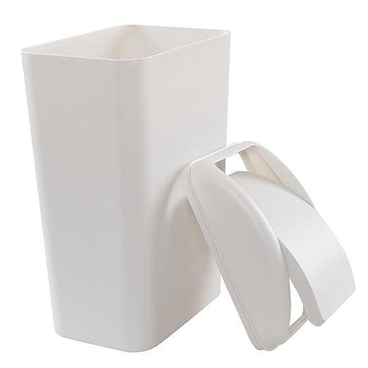 3.5 Gallon Slim Plastic Trash Bin, Garbage Can with Swing Lid, 1 Pack