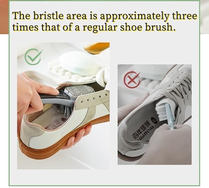 Shoe Cleaner Brush -Sneaker Shoe Cleaner Brush-Soft Bristle Cleaning Shoes Scrubber-Long Handle Shoe Scrubbing Brush-White mesh Sneaker Cleaner Brush-Shoe Brushes for Internal and External Cleaning