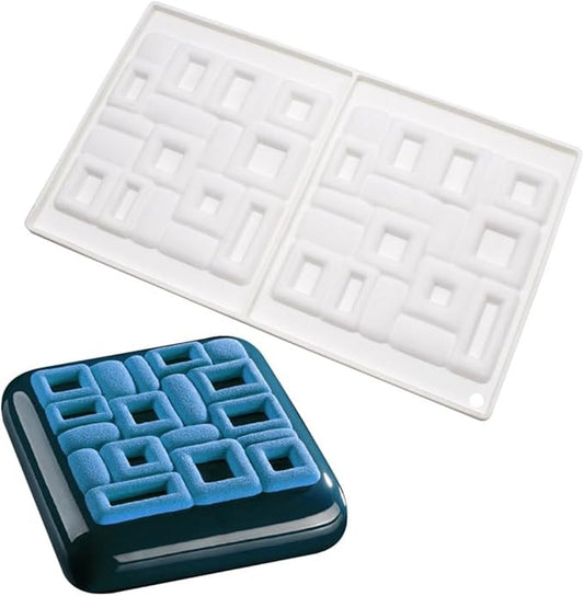 mostsom Silicone Molds Baking Mold for Mousse Cake, Silicone Mold for Chocolate, French Dessert Mold for Pastry Chocolate, Reusable Non-Stick Easy Release Baking Molds (G_ Square)