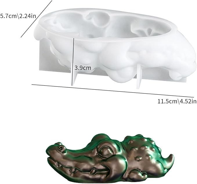 2Pcs Resin Molds Animal Silicone Molds for Resin Casting Crocodile Rhino Gypsum Concrete Molds