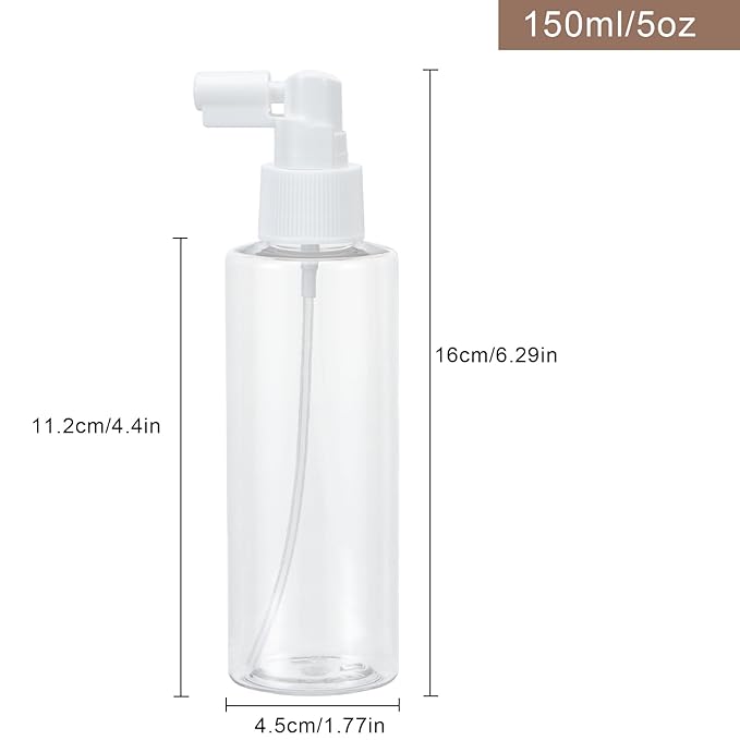 Yebeauty 5oz Portable Small Spray Bottles Plastic Empty Fine Mist with Long Mouth Transparent TSA Approved Travel Size Atomizer for Plants Perfumes Cleaning Mouthwash, 2 Pack Durable Fine Mist Bottle