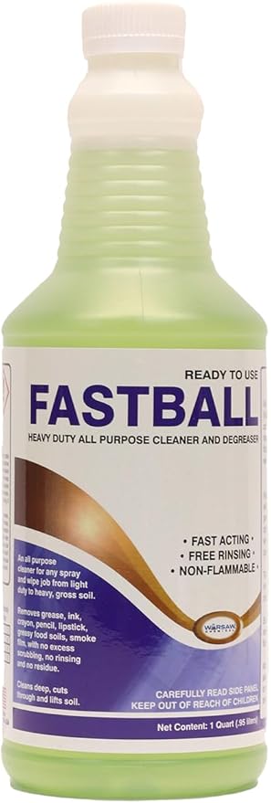 Warsaw Fastball Heavy Duty Industrial Degreaser & All Purpose Cleaner, Pine Scent, Biodegradable, Alcohol Free, Fast Acting, Multi-Surface, 1 Quart, Concentrated Liquid, Industrial Cleaning Agent