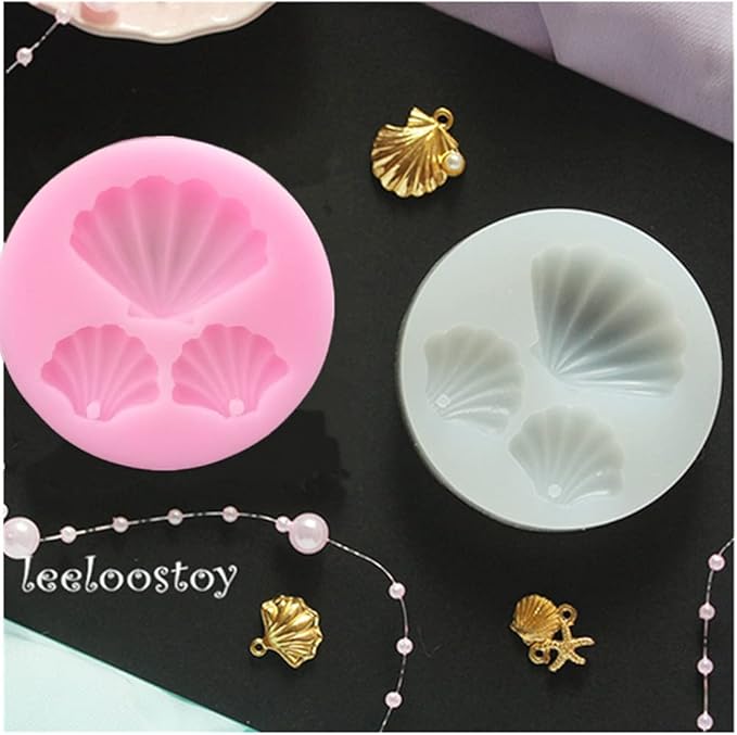 TUKE Silicone Leaf & Honeycomb Molds - 3D Fondant & Chocolate Baking Molds (Sea Shell)