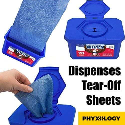 Extra Strong, No-Rinse Wet Wipes 140 Pack by Nova Supply. Cuts Grease from Hands, Tools and Work Surface Quickly with No Residue. Heavy Duty, Textured Shop Towels. Big, Citrus Scented Bucket of Rags