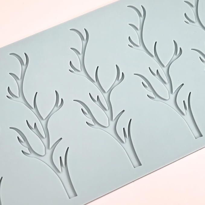 TUKE Tuile Mold 3D Branch Molds Silicone Tuile Fondant Molds Hollow Candy Lace Silicone Molds for Baking, Polymer Clay, Sugar Craft Dessert Cupcake Cake Decorating (Branch_9.52x4.92x0.12inch)