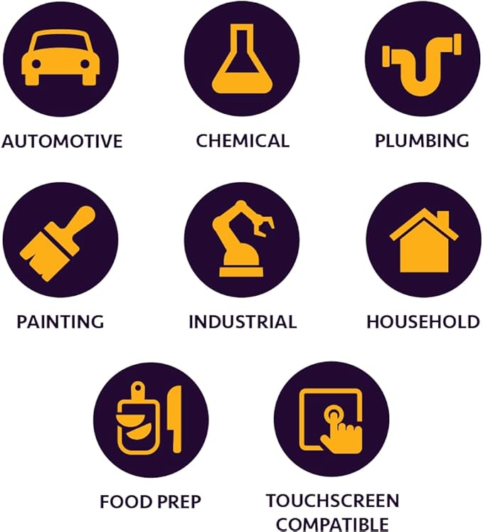 Inspire HEAVY DUTY ORIGINAL Stretch Nitrile Black Gloves Disposable Latex Free | Food, Mechanic, 6mil Black or 8 Mil Orange