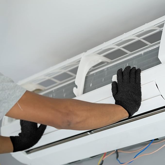 Patelai 3 Pairs Microfiber Plant Dusting Gloves Leaf Cleaning Gloves for Indoor Plants, Blinds, Furniture, House(Small,Black)