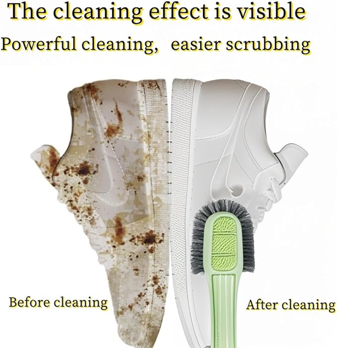 Shoe Cleaner Brush -Sneaker Shoe Cleaner Brush-Soft Bristle Cleaning Shoes Scrubber-Long Handle Shoe Scrubbing Brush-White mesh Sneaker Cleaner Brush-Shoe Brushes for Internal and External Cleaning