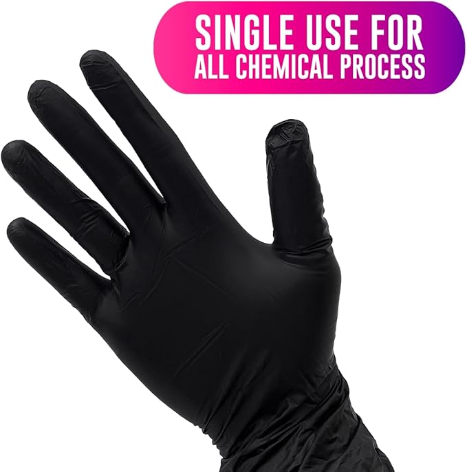 Colortrak Disposable Vinyl Gloves, Single-Use, Latex-Free, Powder-Free, Ambidextrous, Black
