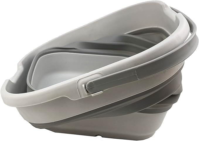 SAMMART 9.5L (2.5 Gallon) Collapsible Rectangular Handy Basket/Bucket (Grey)