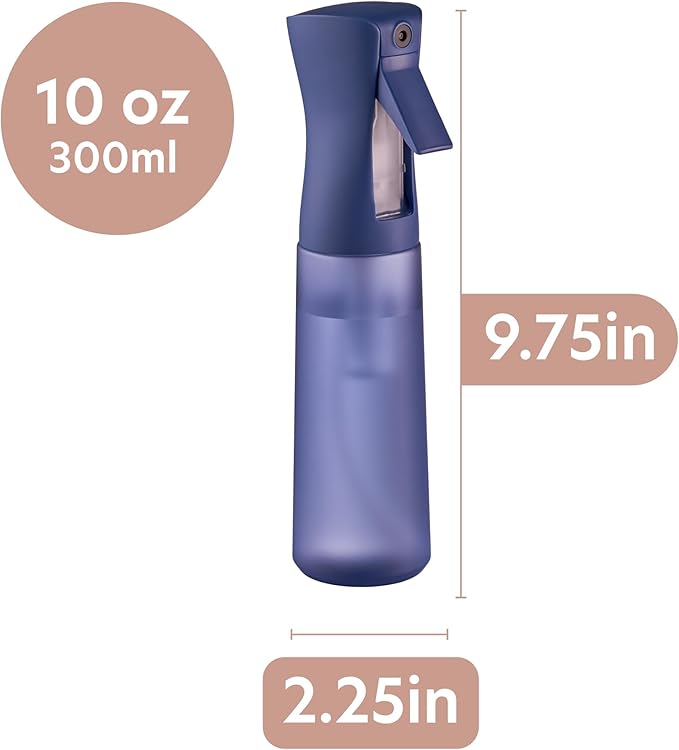 10 OZ Continuous Spray Bottles - Ultra Fine Mist Sprayer | Water Spray Bottle For Hair Stuff, Mister Spray Bottle For Plants Mister | Hair Spray Bottles For Hairstyling, Cleaning, Salons