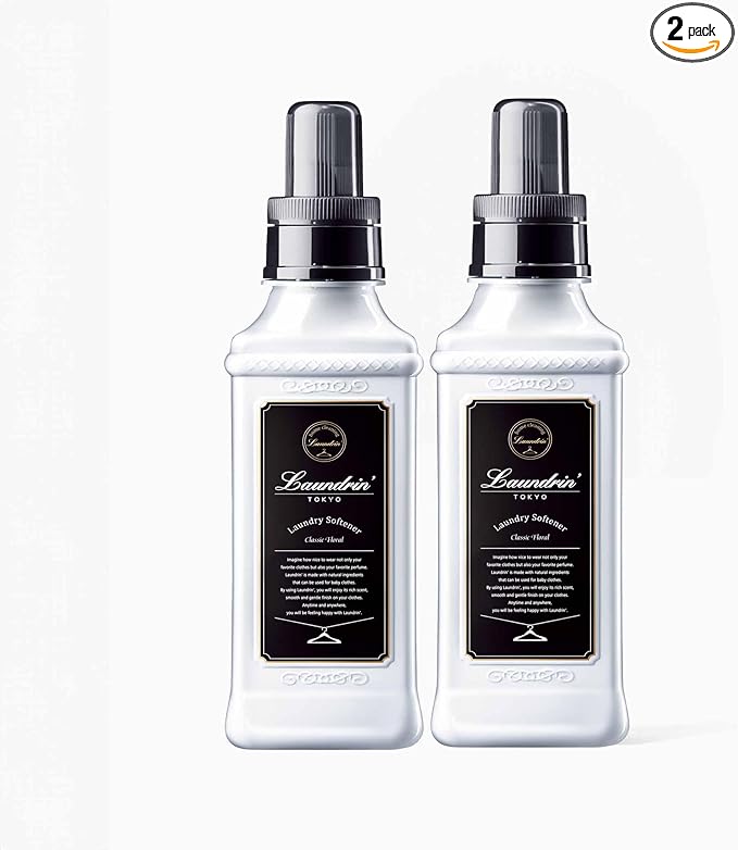 Laundrin Laundry Softener Classic Floral, 2pk - Fabric Softener Liquid - Plant-Based Liquid Softener - Laundry Scent Boosters - Laundry Fabric Softener - Fabric Scent Softener, Health & Household