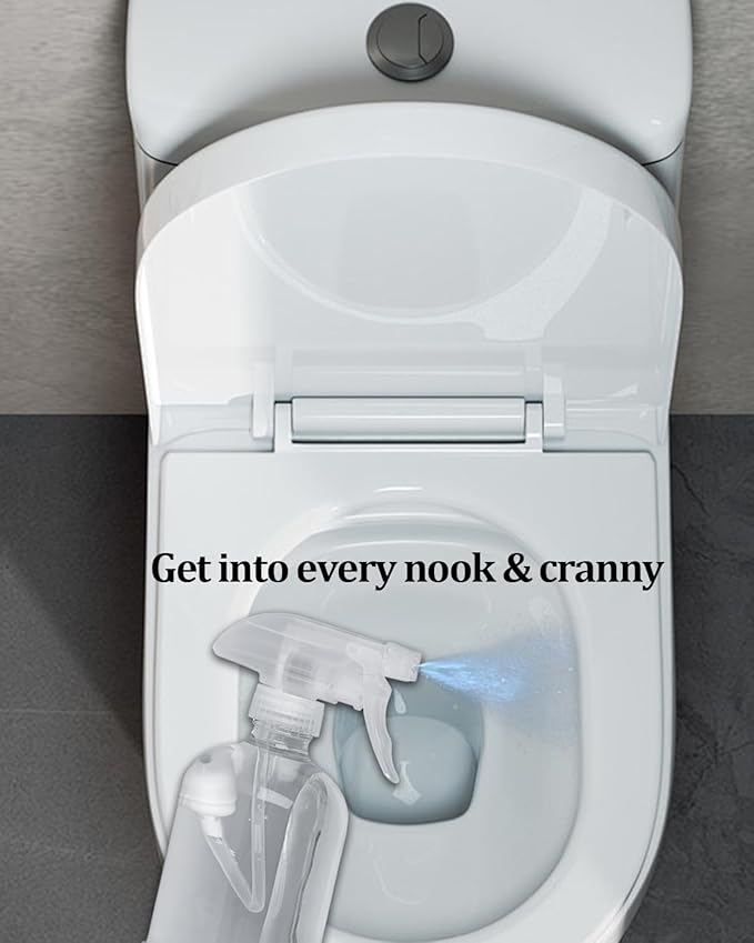 2 Pack 360° Glass Spray Bottles with Silicone Sleeve, 16 oz Empty Refillable Containers with Adjustable Spray Nozzles, Spray Bottles for Hair, Cleaning Solutions and Plants Grey&Blue