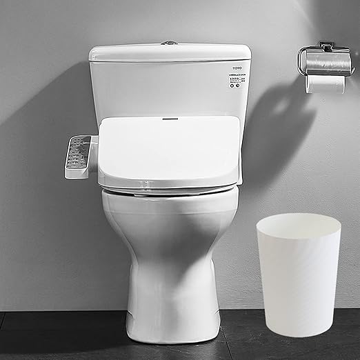 UUJOLY Plastic Small Trash Can Wastebasket, Garbage Container Basket for Bathrooms, Laundry Room, Kitchens, Offices, Kids Rooms, Dorms, (White, 1.8 Gallon/2 Pack)