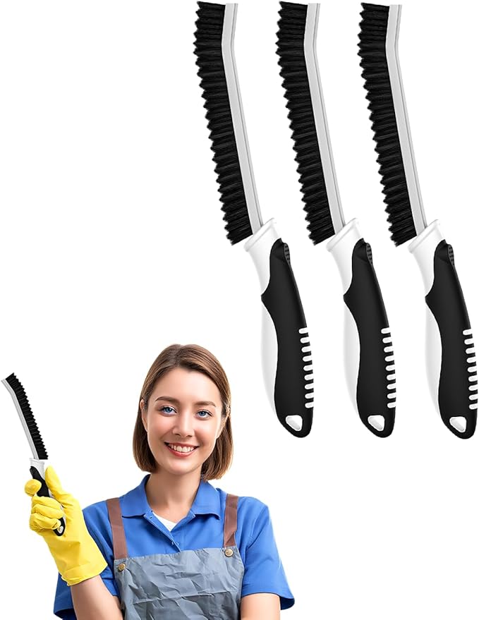 Crevice Cleaning Brushes, Serrated Scrub Brush Tool for Hard to Reach Tight Space, Cleaner Brushes, Cleaning Supplies, Home Essentials for Shower, Bathroom, Kitchen, Window, Toilet, Sink