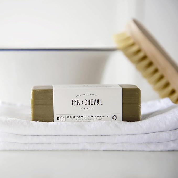 Fer à Cheval Marseille Soap Stain Remover Stick 2 Pack - Natural, Hypoallergenic, Travel-Sized Laundry Solution, 150g/5.29oz (Stick)