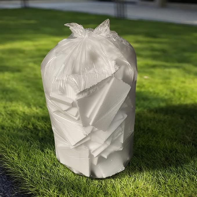 TYPLASTICS 20-30 Gallon Clear Trash Can Liners - 30" x 37" - High Density Garbage Bags - Case of 500 - Multipurpose for Office, Outdoor, Recycling, Industrial and Commercial