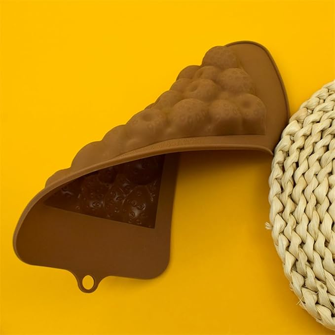 mostsom Chocolate Mold Silicone Strawberry Shape Mold for Stuffed Bar, Rectangle Pistachio Chocolate Bar Break Apart Candy Bar Molds (F_ 8.92x4.04x0.36 inch)