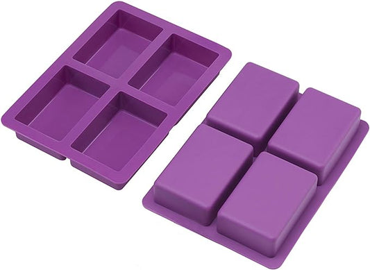 Rectangle Soap Mold 2Pack, Large Size Soap Mold 5oz, Sturdy and Durable Rectangle Silicone Mold for Soap Making