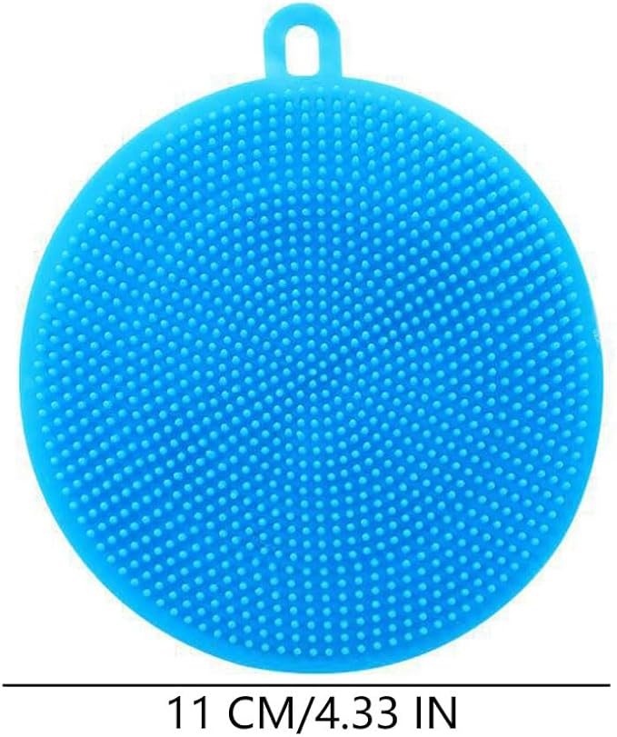 7 PCS Silicone Dish Scrubber, Kitchen Sponges, Silicone Sponge,Dish Brush, Dish sponges, Silicone Sponge Dish Sponges, Kitchen Sponge Double Sided Cleaning Sponges (blue)