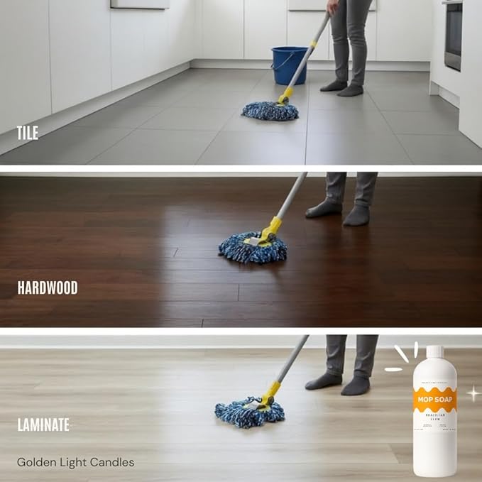 Mop Soap – Highly Scented Luxury Floor Cleaner Concentrate – Brazilian Glow Scent, Leaves Floors Shiny Without Residue – Multi-Surface Floor Mopping Solution, Made in USA, 32 oz