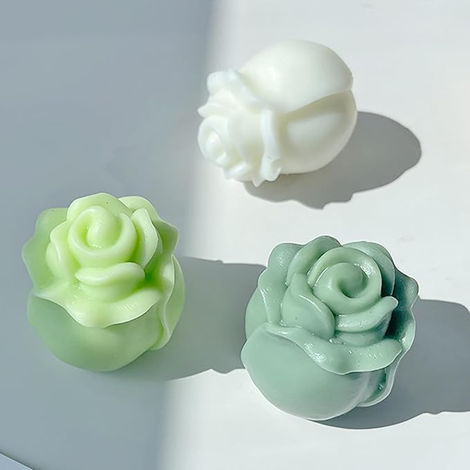 2 Pack Tulip Molds Flower Bud Mold Peony - Resin Casting Silicone Molds for Home Decor & Candle Making Wave Spiral Mold