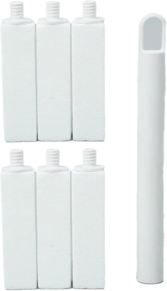 Simple Life Pumice Stone Toilet Bowl Cleaner | Long Handle & Eco-friendly Screw-on Pumice Stones | Scouring Stick for Toilet Cleaning, Stain Removal on Toilets, Grills, Tiles, Grout & Pools | 6 Pack