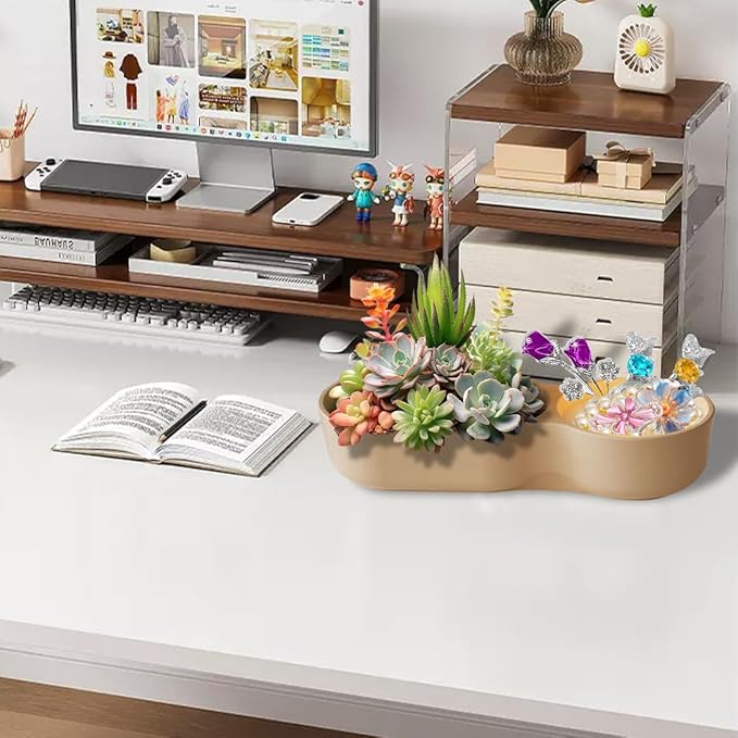 Candle Vessel Silicone Mold, Oval Bowl Silicone Molds for Resin, Flower Pot Planter Resin Molds, Jewelry Storage Box Mould, Plant Trinket Candy Tray Cement Mold Art Craft (Candle Boat)