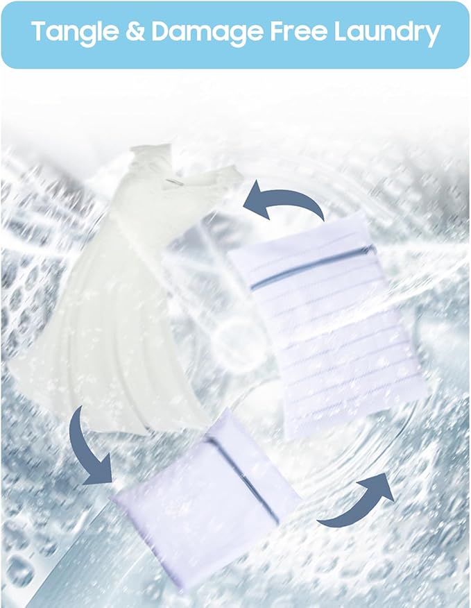 4 Pcs Large Mesh Laundry Bags for Delicates Intimates Lingerie with Zipper 2 Pcs 20” x 24”, 2 Pcs 24” x 24”