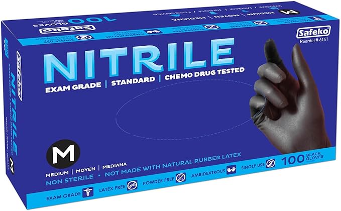 Nitrile Exam Gloves, Latex-Free Powder-Free Non-Sterile Disposable Gloves, For Medical, Cleaning, And Kitchen Prep