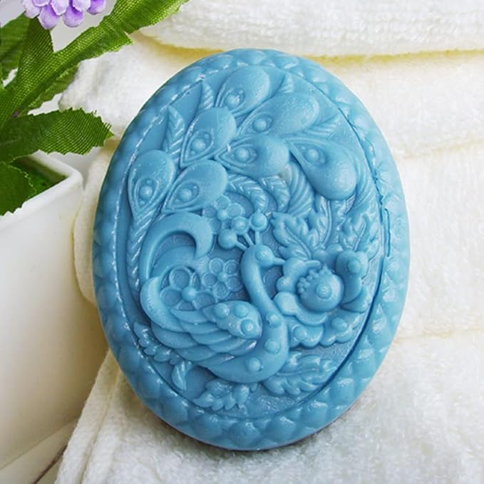 Peacock Pattern Silicone Soap Mold,Candle Mold DIY Cake Fondant Decoration Tool Resin Mold for Handmade Soap Wax Gypsum Crafts