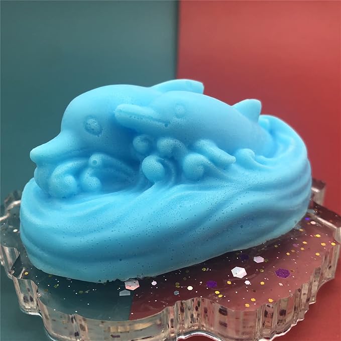 Silicone molds Dolphin, Dolphins Family Craft Art Silicone Soap Mold, Animal Craft Molds Fondant Cake Baking Mould DIY Handmade Soap Molds
