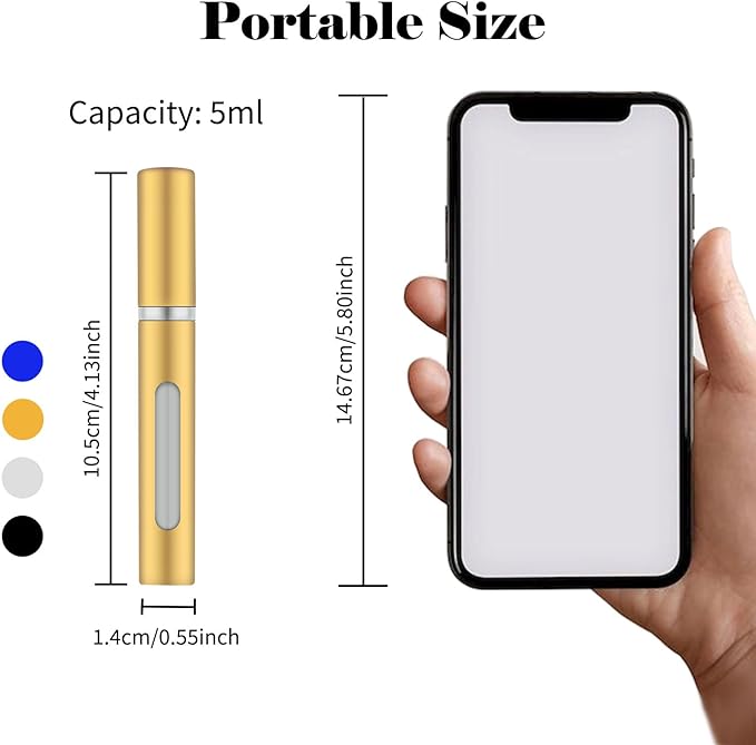 4pcs Mini Perfume Travel Bottle, Perfume Atomiser Refillable, 5ML Spray Bottles, Portable for Travel Holiday, Outdoor Activities and Business(Style 3)