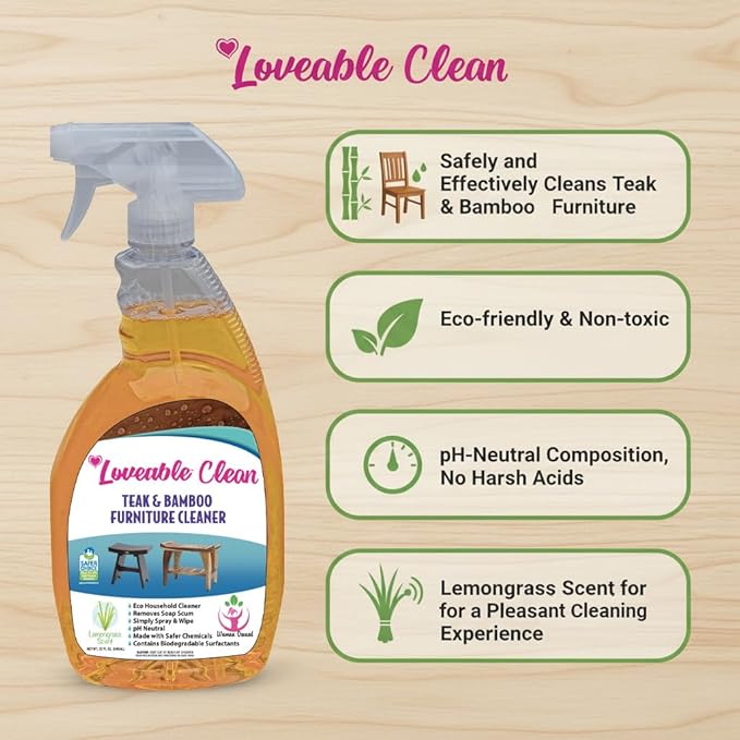 EcoDecors Protective Bundle – Loveable Teak Conditioning Oil, Teak Furniture Cleaner, and Protexion Teak Sealer Spray Bottle