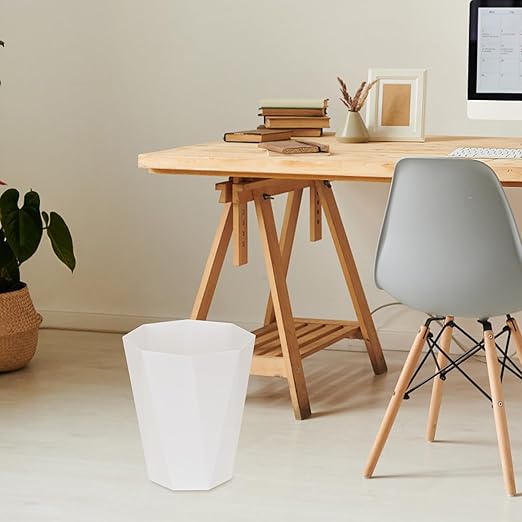 ZXJ Small Trash Can - 1.8 Gallon - White - Waste Basket - Garbage Bin Bathroom,Kitchen,Office,Dormitory,Camping,Kids Room