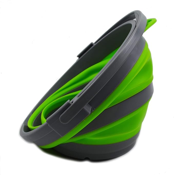 SAMMART 10L (2.64Gallon) Collapsible Fishing Bucket with Locking Lid - Portable Plastic Water Pail - Space Saving Outdoor Waterpot - Trunk Organizer for All Types of Vehicles