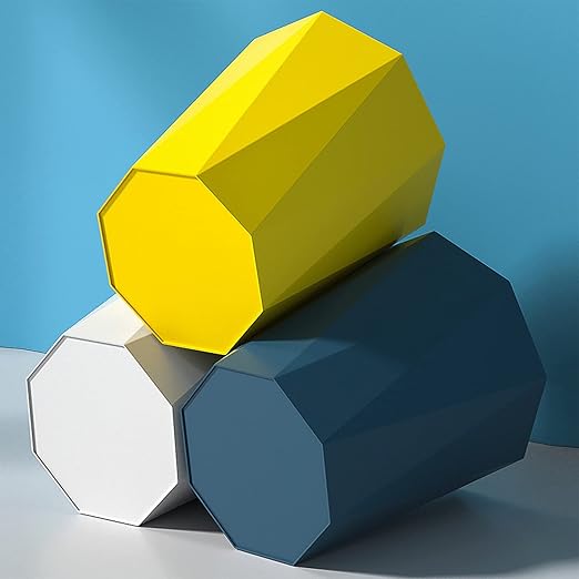 6pcs Trash Can Wastebasket Plastic 2.6 Gallon Garbage Can Container Rubbish Trash Bin Paper Basket Office Organizer for Bedroom Office Bathroom,10Litre-6 Colors