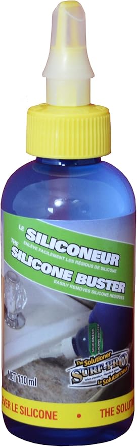 Silicone Buster Remover – 110ml Silicone & Caulk Residue Cleaner with Precision Nozzle – Fast-Acting Gel, Surface-Safe Formula for Post-Scraping Cleanup, Easy to Use