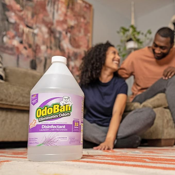OdoBan Disinfectant Concentrate and Odor Eliminator, Made in the USA, Original Eucalyptus, Lavender and Cotton Breeze Scents, 3 Gallons