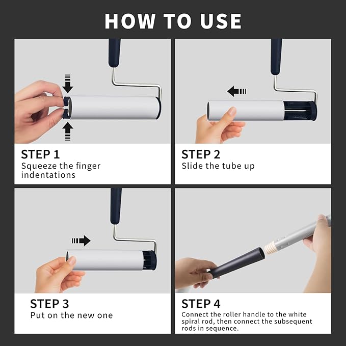 Lint Roller for Pet Hair Extra Sticky with 3 Extendable Handle, Large Surface 6.3'' Lint Remover Mop with 300 Sheets for Floor Clothes Furniture Dog Cat Hair