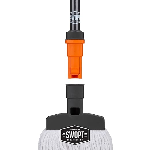 SWOPT Cotton Mop Head — Cleaning Head Interchangeable with All SWOPT Cleaning Products for More Efficient Cleaning and Storage — Great to Use on Wood, Laminate or Tile Floors, Machine Washable