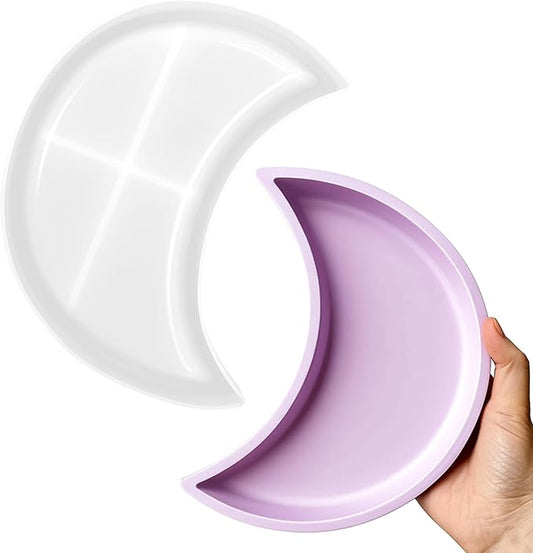 Moon Shelf Mold Large Moon Tray Mold for Resin Concrete Moons Silicone Molds Moons Resin Tray Molds Epoxy Resins Mould Home Ornament Mould for DIY Jewelry Organizer Storage Rack Display Rack Home