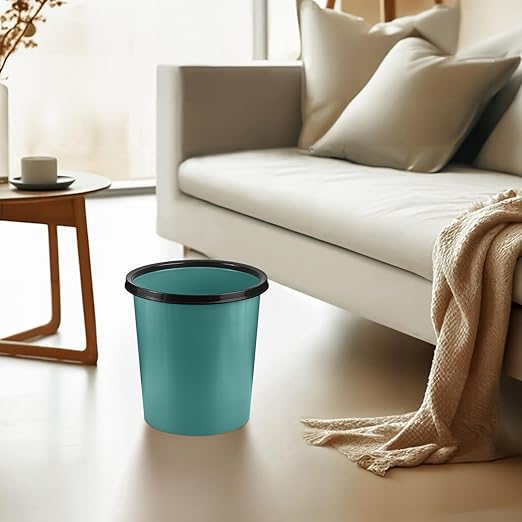 Plastic Small Trash Can Wastebasket - Garbage Can Basket for Bathrooms - Laundry Room, Kitchens, Offices, Kids Rooms, Dorms - Green