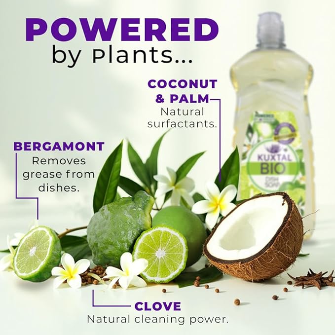 Dish Soap Liquid – 3 Pack | 27.7 fl oz Each | Biodegradable & Eco-Friendly | Naturally Derived Ingredients | Gentle on Hands, Tough on Grease | Natural Citrus Scent