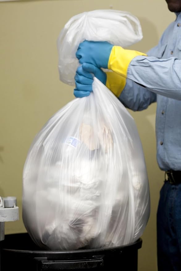 Aluf Plastics High Density Trash Bags, 33 Gallon, 250 Count, 22 Micron (eq), 33" x 40", Black, for Bathroom, Office, Industrial, Commercial, Janitorial, Municipal, Recycling