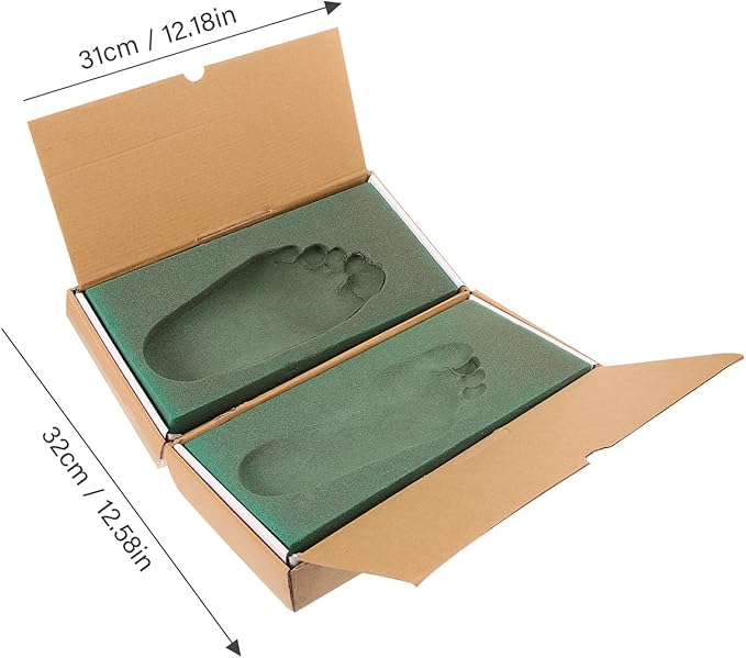 GLEAVI Box Foot Molding Box Foam Foot Mold Casting Kit Casting Kit DIY Print Foam Orthotic Shoe Inserts Insole Impression Carton 3D Bellows Manual