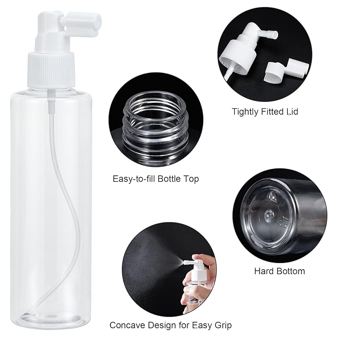 Yebeauty Plastic 6.8oz 200ml Travel Size Spray Bottle Refillable Empty Fine Mist with Long Mouth Clear TSA Approved Size Atomizers for Plants Perfumes Cleaning Gardening, Set of 2