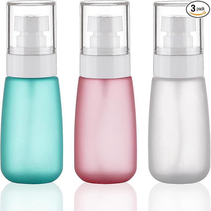 Travel Spray Bottles TSA Approved 3 Pack (2.5oz/75ml) –Leak Proof Fine Mist Refillable Empty Plastic Spray Bottles for Perfume, Essential Oils, Toners, Hair & Face Mist(75 ml)