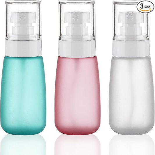 Travel Spray Bottles TSA Approved 3 Pack (2.5oz/75ml) –Leak Proof Fine Mist Refillable Empty Plastic Spray Bottles for Perfume, Essential Oils, Toners, Hair & Face Mist(75 ml)